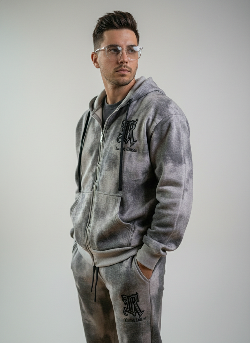 Conjunto culture streetwear Grisletter gris premium