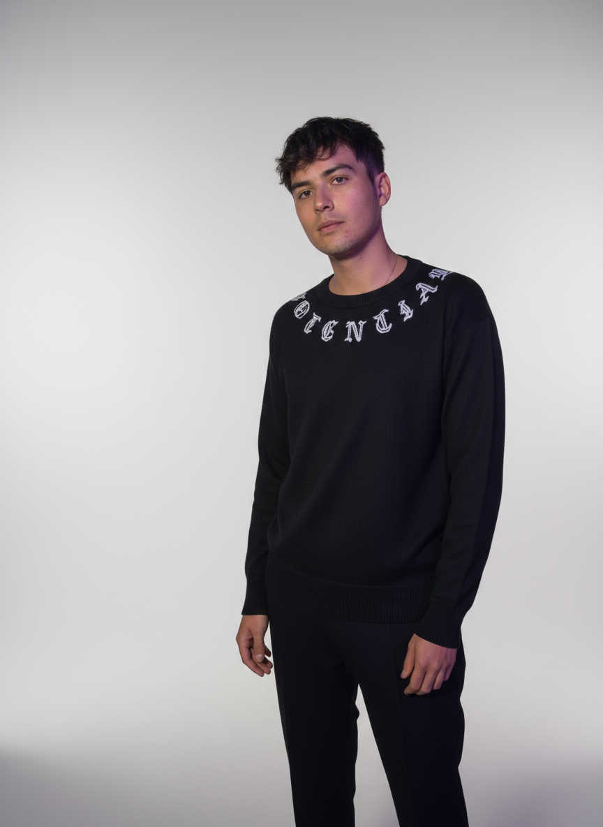 Jersey de Punto Premium "Gothic Logo Knit" - Colección Exclusiva