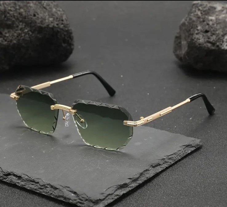 Gafas de Sol Sin Montura Bordes Ondulados - Diseño Exclusivo Premium